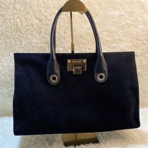 pre-loved JIMMY CHOO "RILEY" in LUXURIOUS SUEDE & LEATHER 2WAY HANDABAG